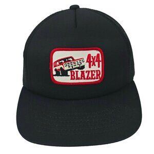Vintage Chevrolet Blazer Hat 4X4 Offroad Snapback Trucker Cap Black Mesh Chevy